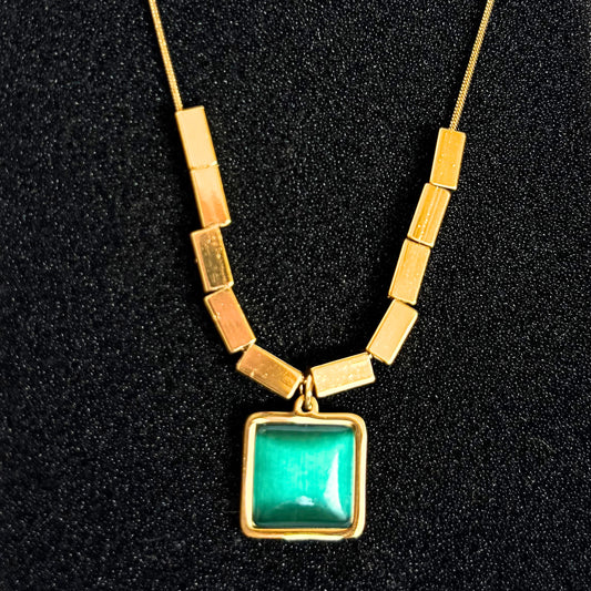 Green Square Necklace